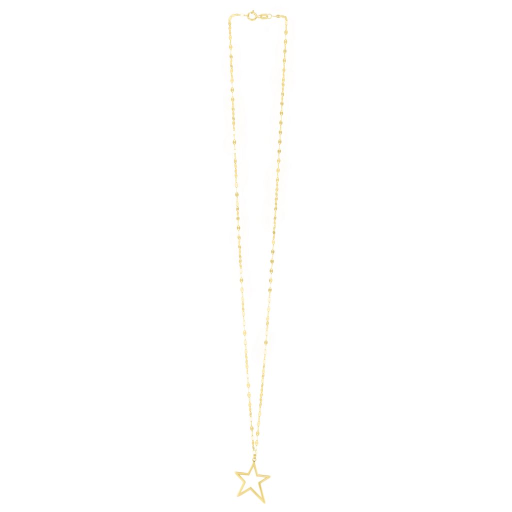 14K Open Star Necklace