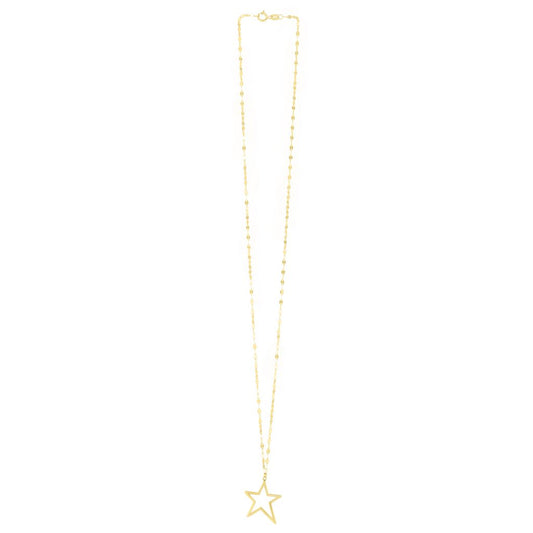 14K Open Star Necklace