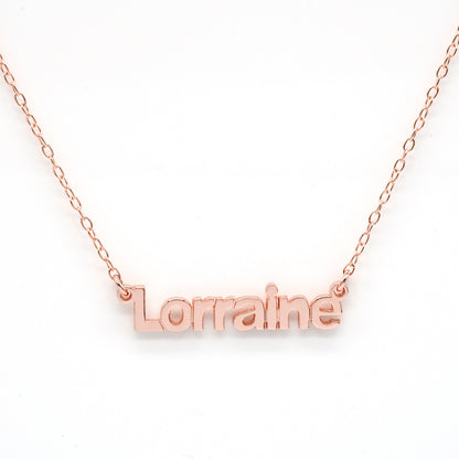 Personalized 14K Gold Modern Block Text Name Necklace