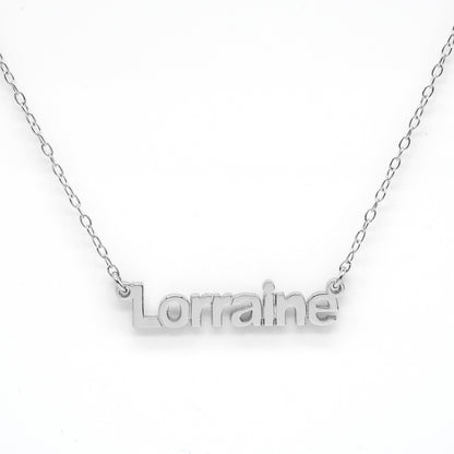 Personalized 14K Gold Modern Block Text Name Necklace