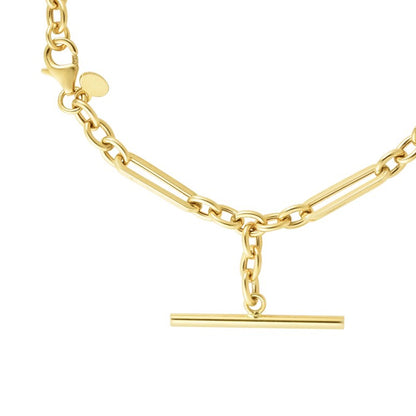 14K Gold Toggle Chain Link Necklace with Lobster Clasp