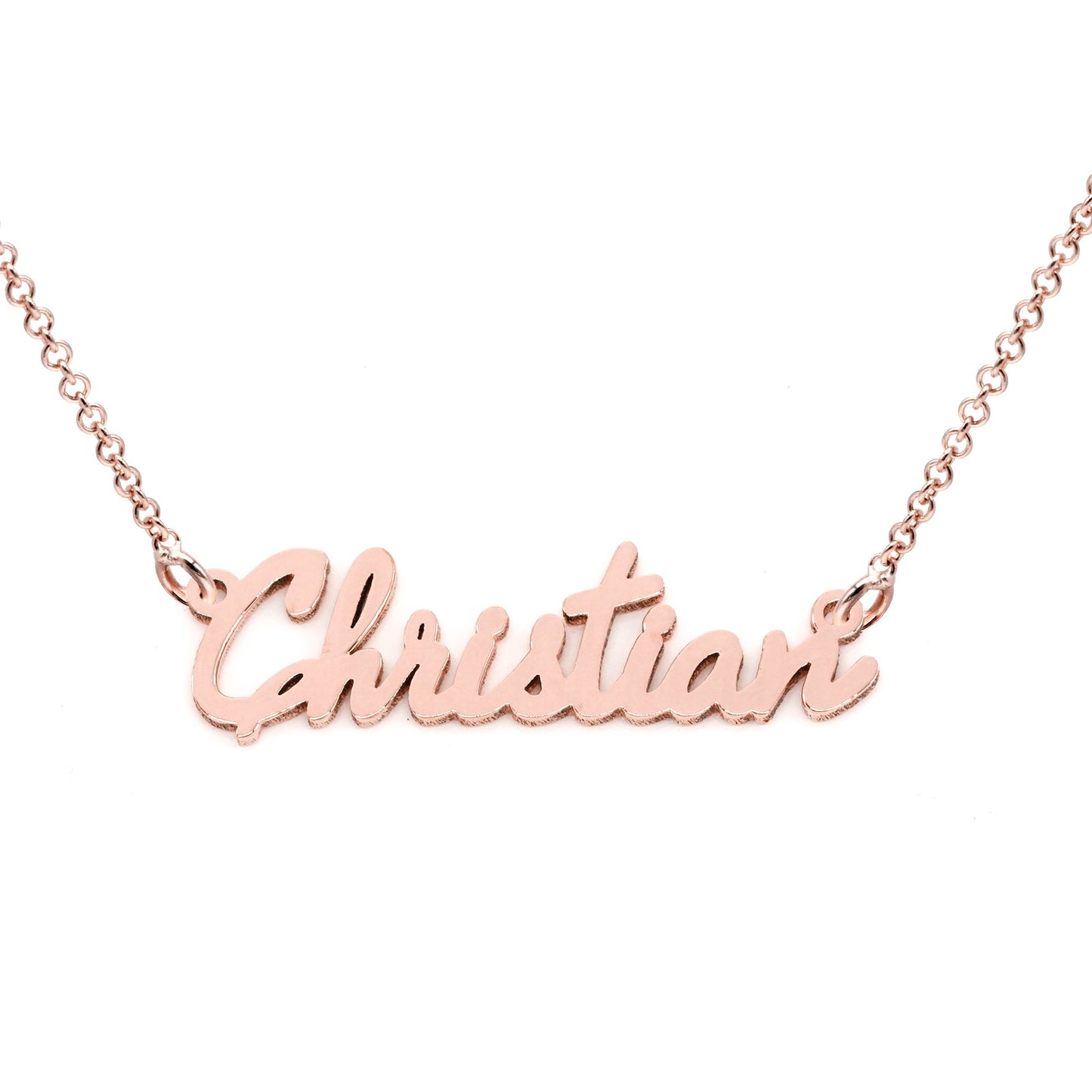 Sterling Silver Freestyle Script Name Necklace | High Polish