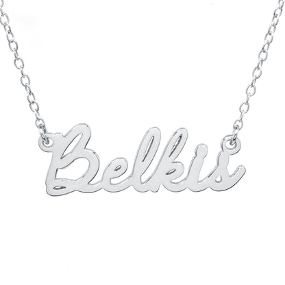 Sterling Silver Freestyle Script Name Necklace | High Polish