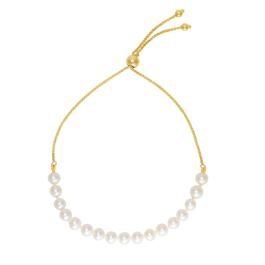 14K Gold Pearl Friendship Bracelet