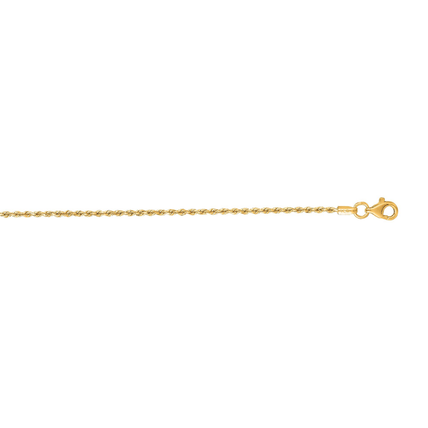 Gold Solid Diamond Cut Royal Rope Chain Necklace with Lobster Lock