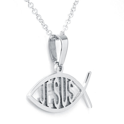 Jesus Fish Pendant in 14K Gold | Ichthys Charm