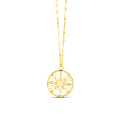 14K Medallion Compass Necklace