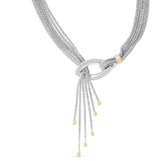 18K Gold & Sterling Silver Tassel Necklace