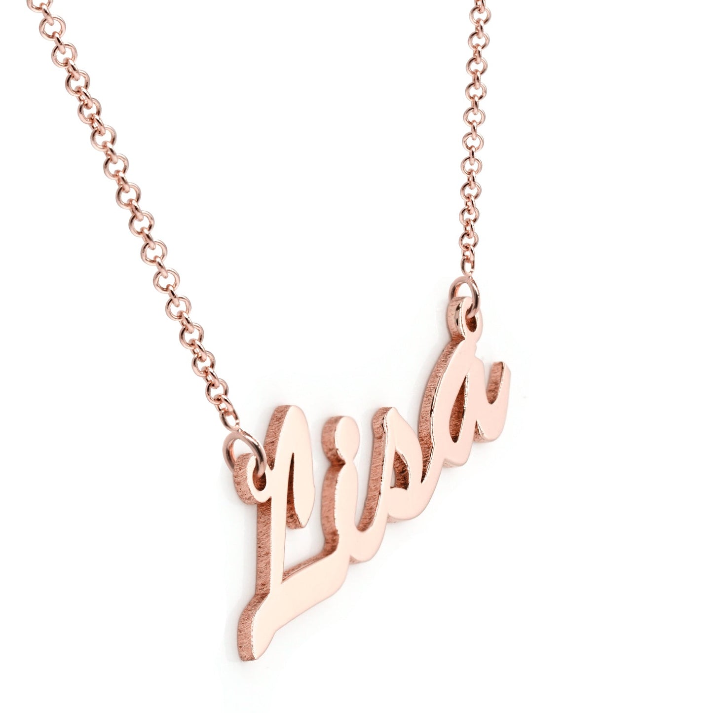 Personalized Sterling Silver Script Nameplate Necklace