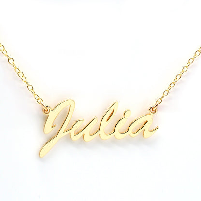 Personalized Sterling Silver Script Nameplate Necklace