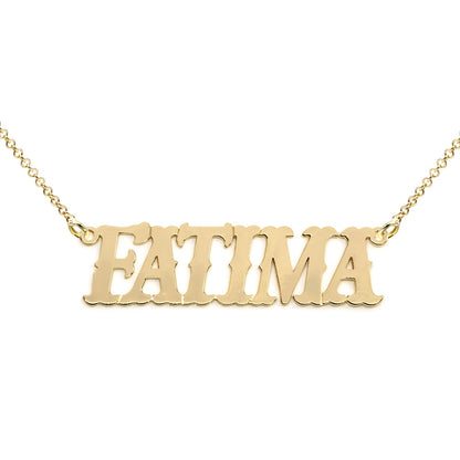 Custom Sterling Silver Western Font Nameplate Necklace