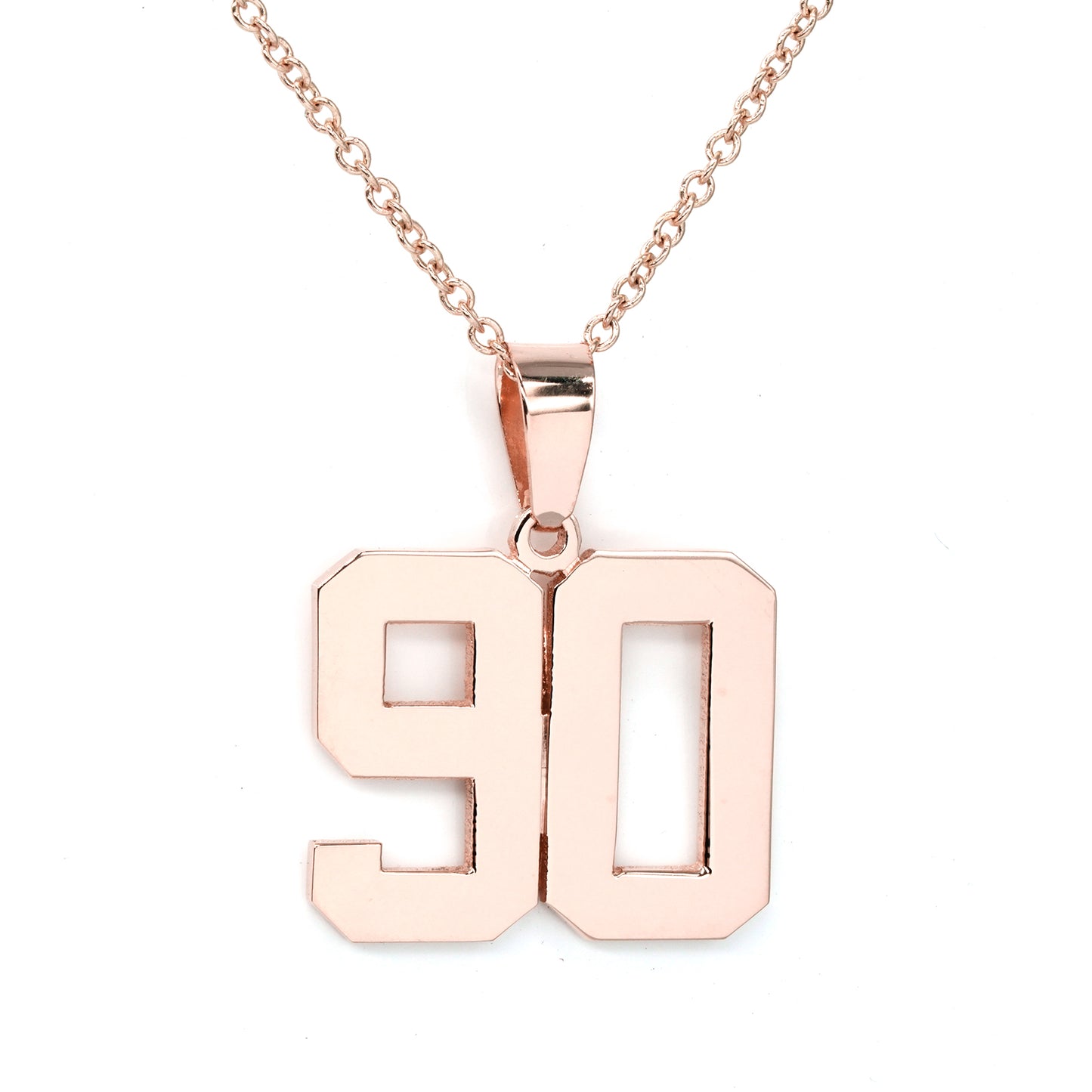 14K Gold Block Jersey Numbers Pendant