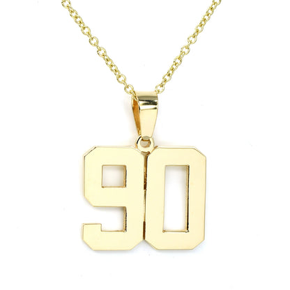 14K Gold Block Jersey Numbers Pendant