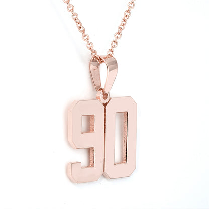 14K Gold Block Jersey Numbers Pendant