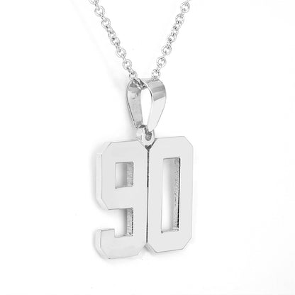 14K Gold Block Jersey Numbers Pendant