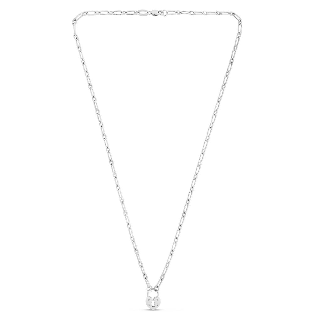 Sterling Silver Pad Lock Necklace