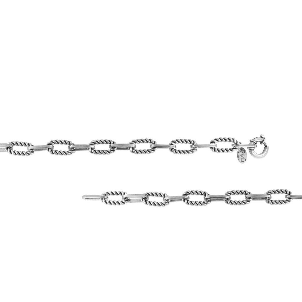 Sterling Silver Italian Cable Paperclip Link Necklace