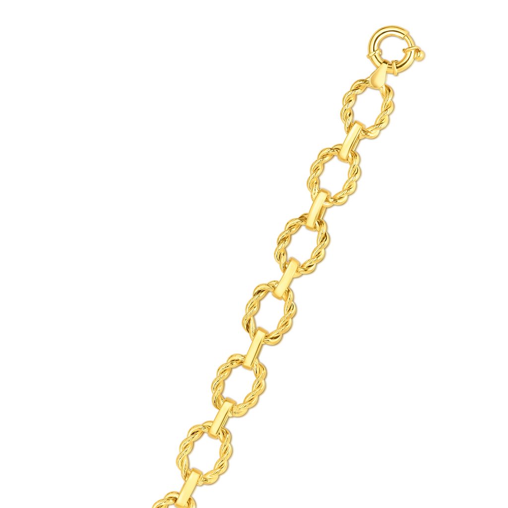 14K Gold Polished Twisted Link