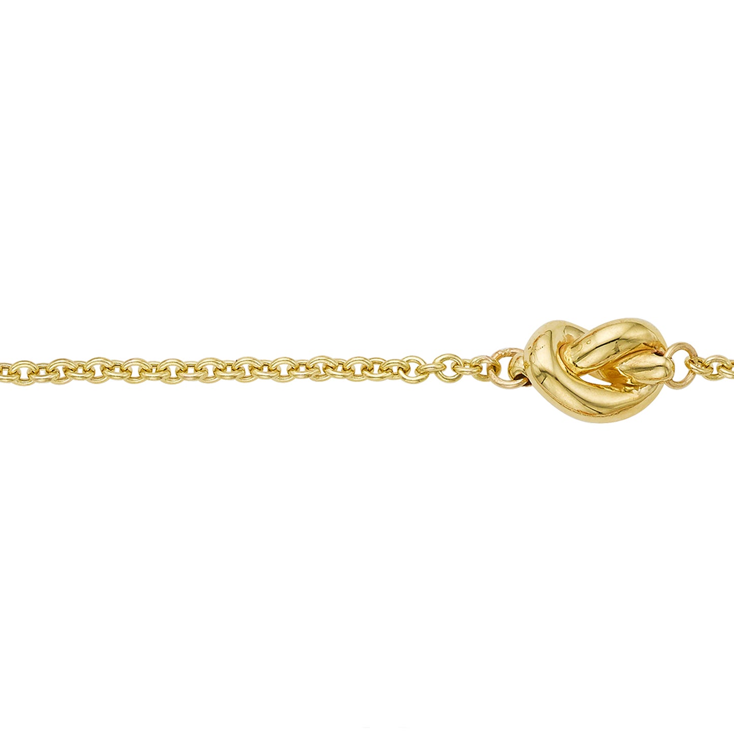 14K Gold Polished Puffed Love Knot Bracelet