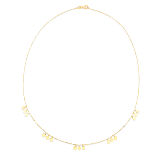 14K Dangle Disc Necklace