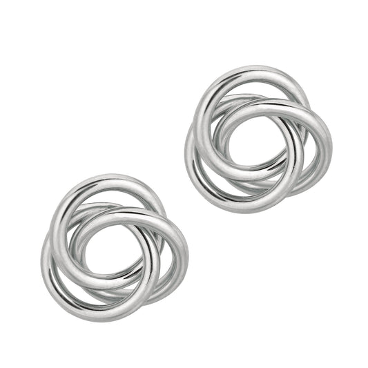 Sterling Silver Polished Loop Knot Earring