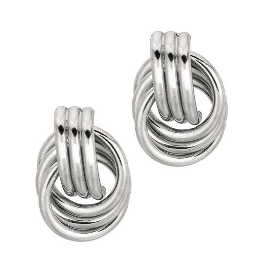 Sterling Silver Love Knot Huggie Earring