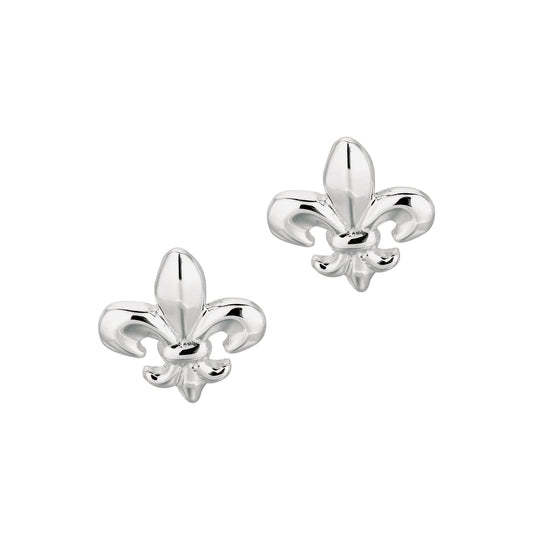 Sterling Silver Polished Fleur De Lis Stud Earring