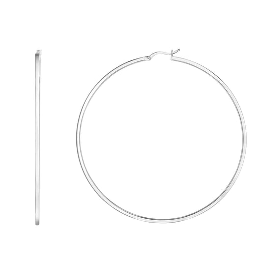 Sterling Silver Runway Hoop Earring