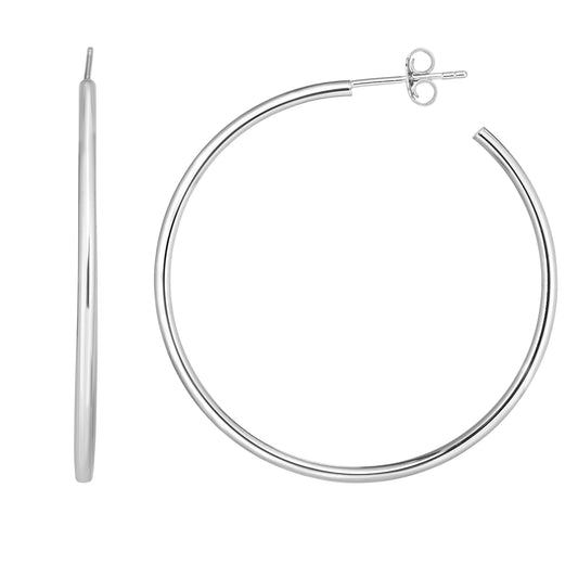 Sterling Silver Circle C Hoop Earring