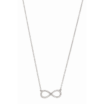 Sterling Silver Pave CZ Infinity Necklace
