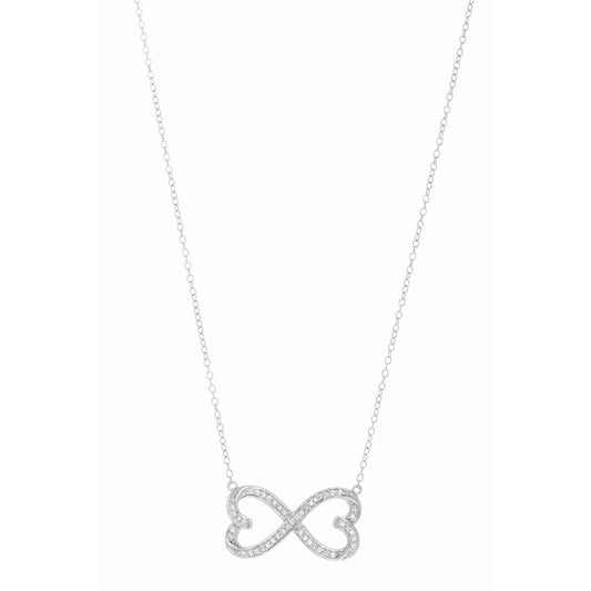 Sterling Silver CZ Infinity Hearts Necklace