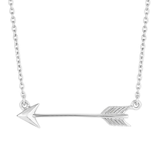 Sterling Silver Sideways Arrow Necklace