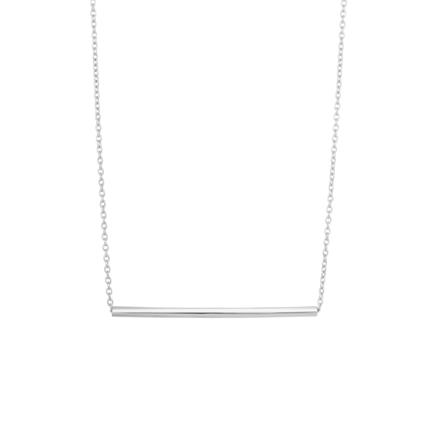 Sterling Silver Round Bar Necklace