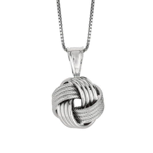 Sterling Silver Multirow Love Knot Necklace