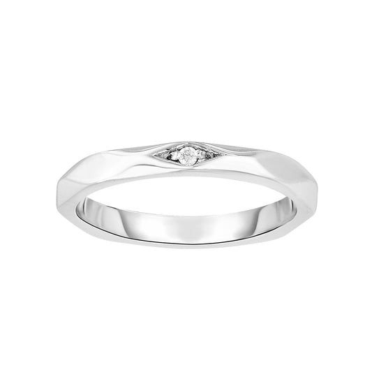 Silver Diamond Accent Wave Ring