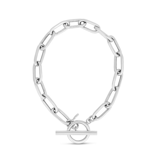 Sterling Silver Paperclip Toggle Chain with Lobster Clasp