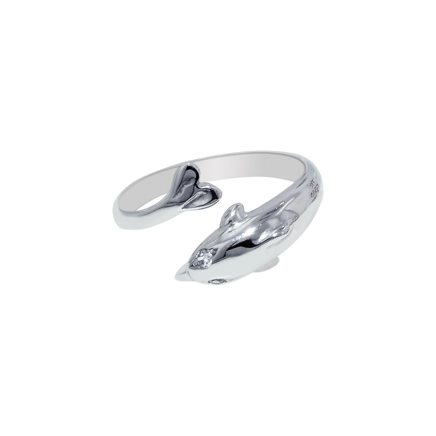 Sterling Silver Polished Dolphin Toe Ring