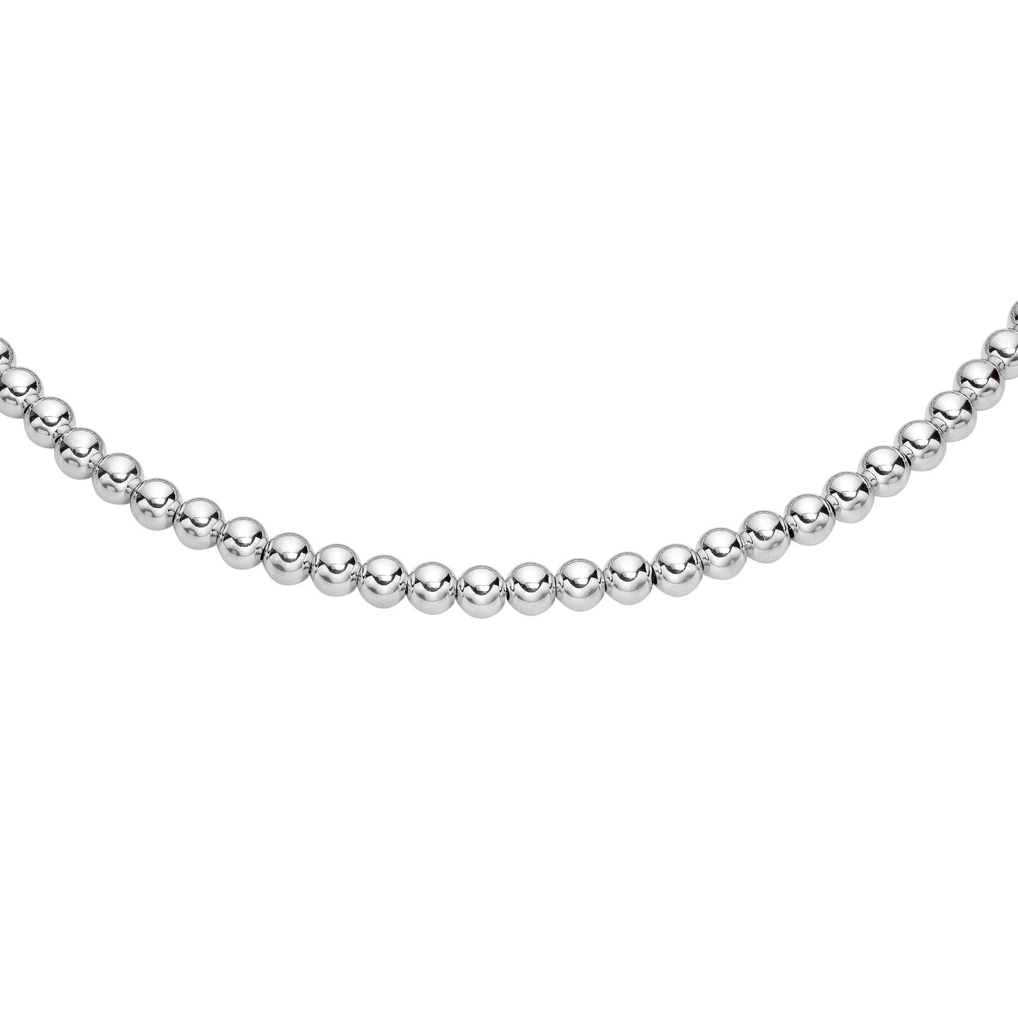 Sterling Silver Polished Bead Chain Bracelet