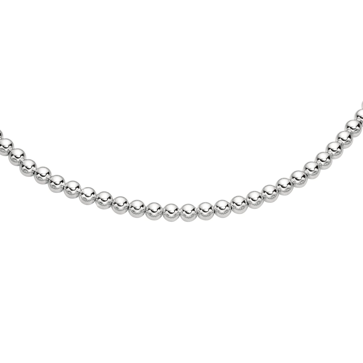 Sterling Silver Polished Bead Chain Bracelet