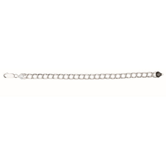 Sterling Silver Double Interlocking Oval Link Bracelet