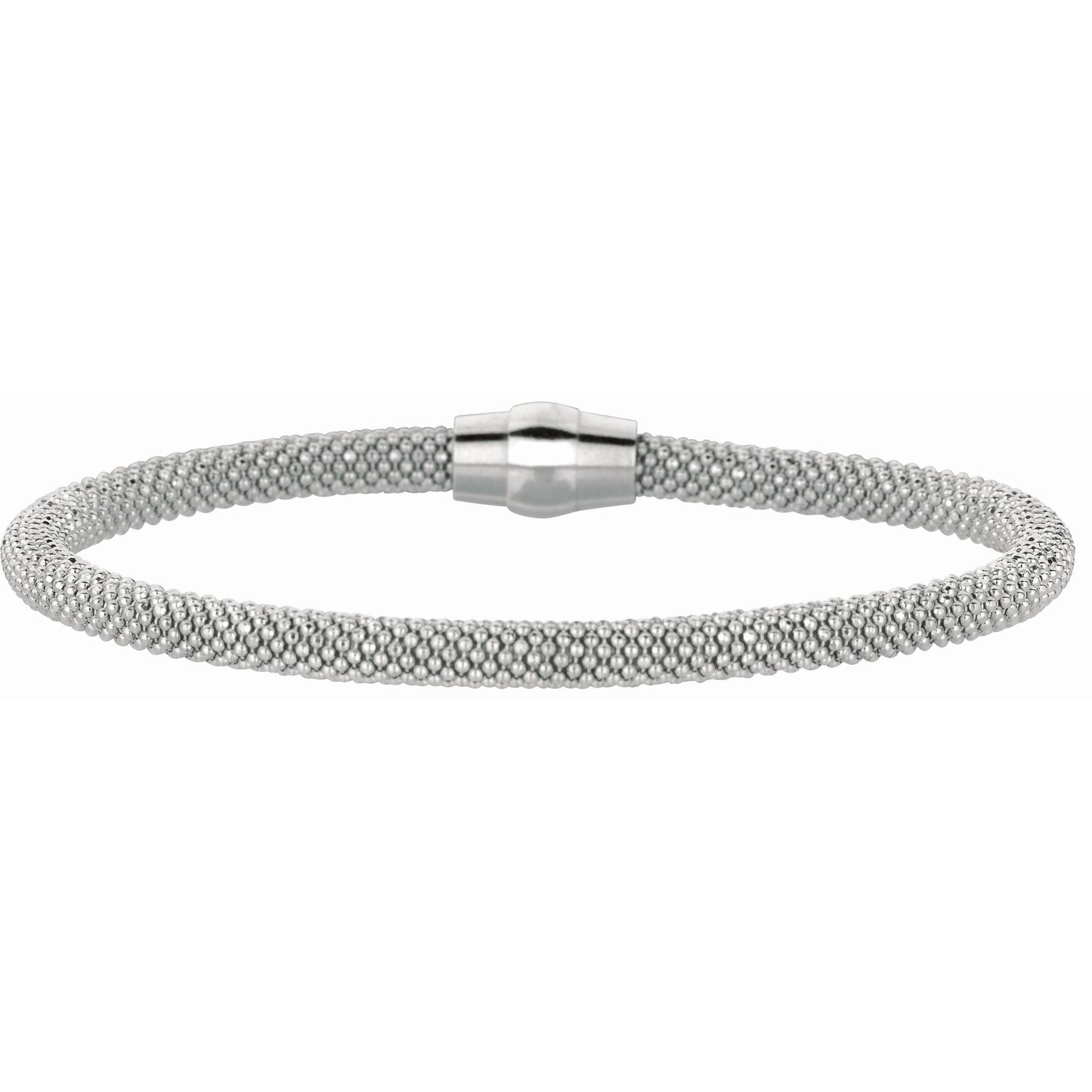 Sterling Silver Magnetic Clasp Popcorn Bangle