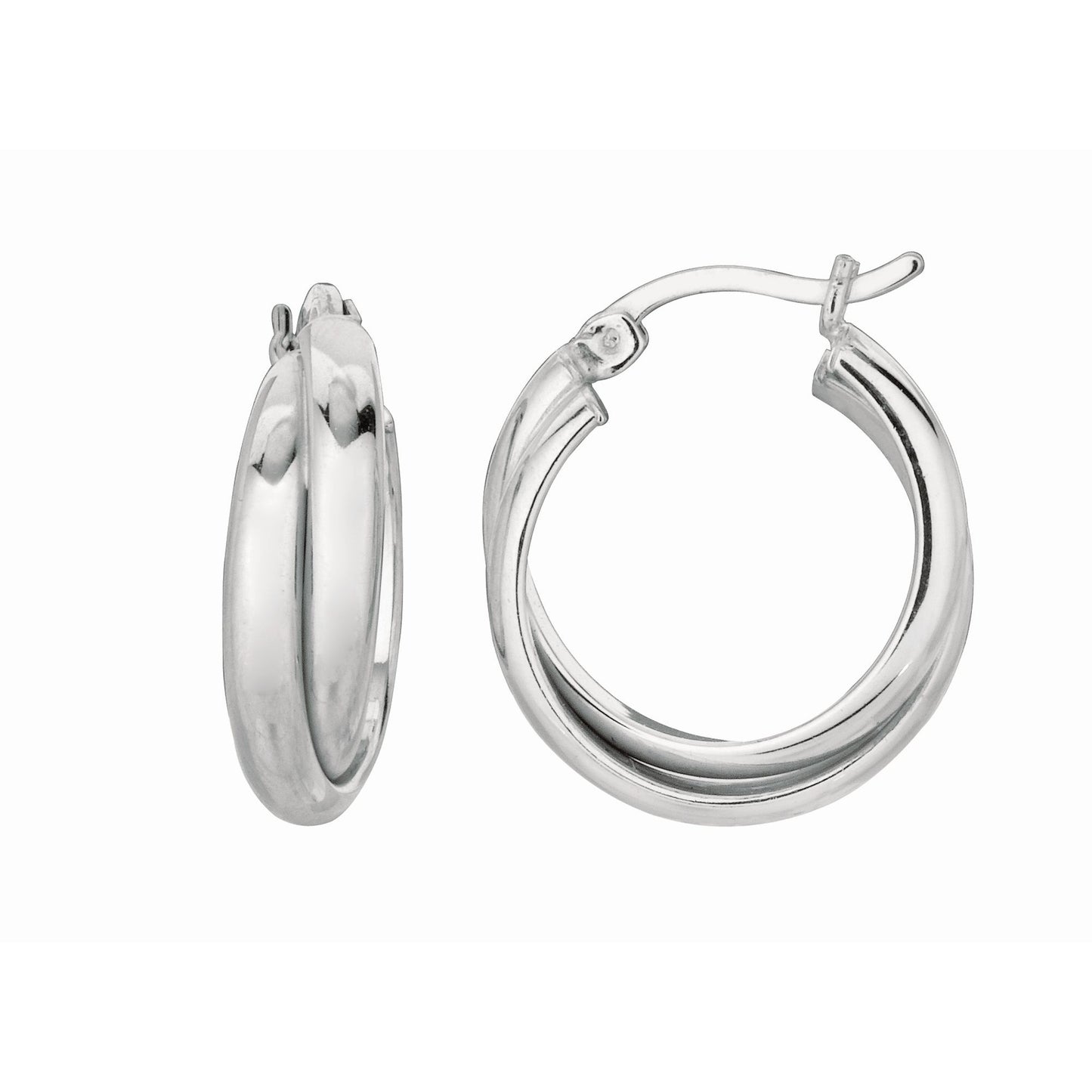 Sterling Silver Small Double Twist Hoop Earring