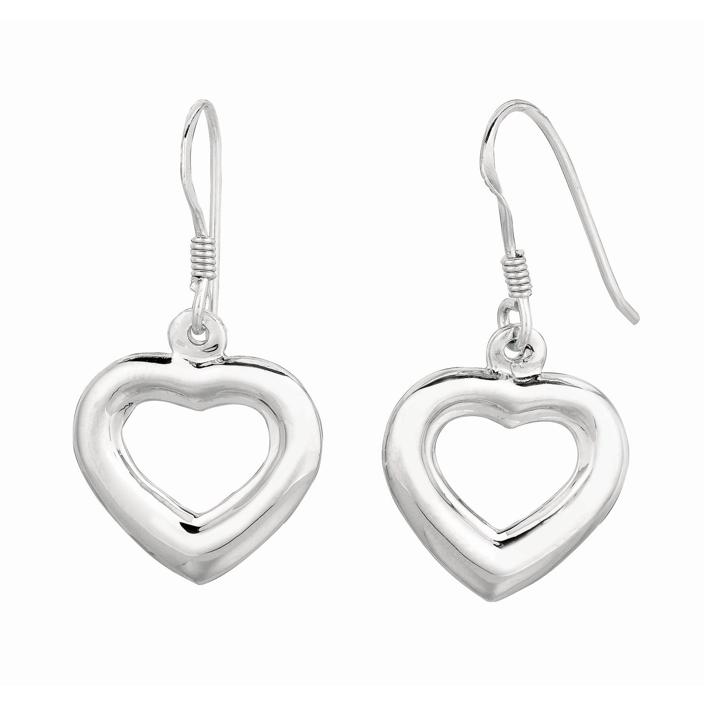 Sterling Silver Small Puff Heart Dangle Earring