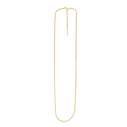 14K Gold Endless Adjustable Round Wheat Chain with Endless Lock