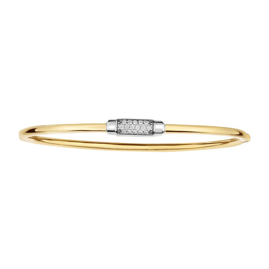 14K White Gold Polished .14ct Diamond Heritage Bangle