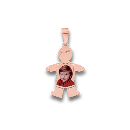 Baby Boy Picture Pendant with Shirt Cut-Out - Personalized Custom Jewelry with Your Pictures | Sterling Silver