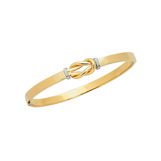 14K Yellow & White Gold Knot Bangle