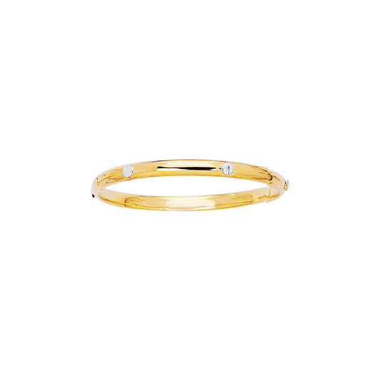 14K Yellow Gold Screw Accent Children's Bangle