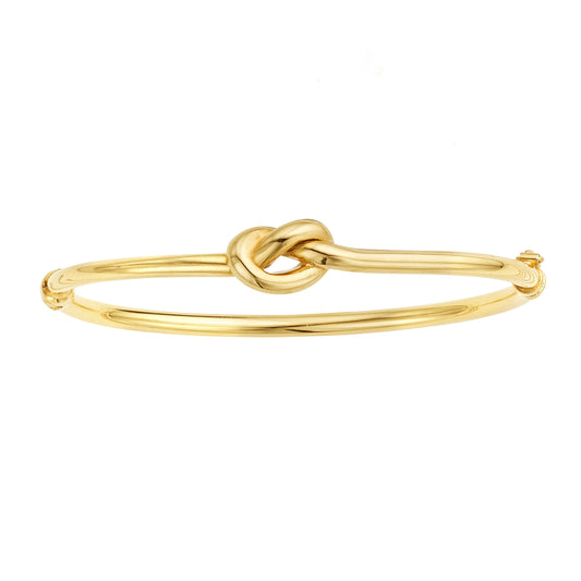 14K  Gold Polished Puffed Love Knot Bangle