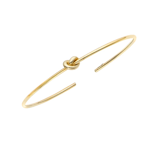 14K Gold Polished Love Knot Bangle